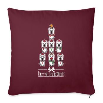 Sapin de Noël Dogo Argentino - Housse de coussin décorative 45 x 45 cm - bordeaux - Devant