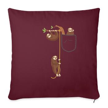 Faultiere Tasche Tier - Sofakissenbezug 45 x 45 cm - Burgunderrot - Vorne