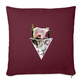 Changement climatique ours polaire - Housse de coussin décorative 45 x 45 cm - bordeaux - Devant