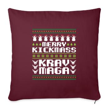 Ugly Christmas Krav Maga Kapap Geschenk - Sofakissenbezug 45 x 45 cm - Burgunderrot - Vorne