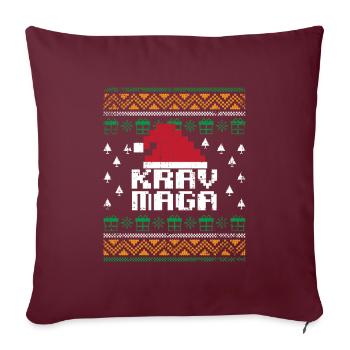 Krav Maga Weihnachten - Sofakissenbezug 45 x 45 cm - Burgunderrot - Vorne