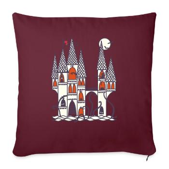 Spooky Castle - Sofa pillowcase 17,3'' x 17,3'' (45 x 45 cm) - burgundy - Front