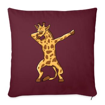 Dabbing girafe dab danse danse - Housse de coussin décorative 45 x 45 cm - bordeaux - Devant