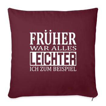 Lustiger Spruch Dick Fett Übergewichtig Geschenk - Sofakissenbezug 45 x 45 cm - Burgunderrot - Vorne