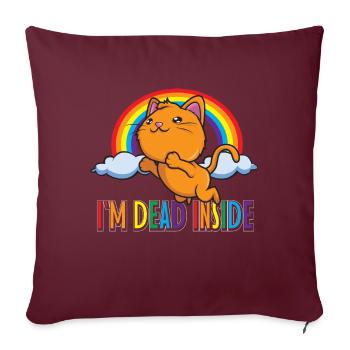 I'm Dead Inside Sarcastic Happy Sarcasm Kawaii - Housse de coussin décorative 45 x 45 cm - bordeaux - Devant