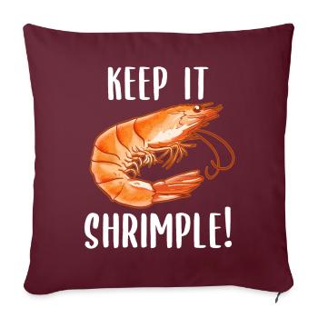 Gardez-le crevettes! Amateurs de fruits de mer - Housse de coussin décorative 45 x 45 cm - bordeaux - Devant