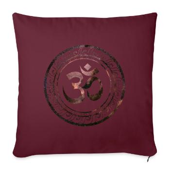 Om Ohm Aum Symbol Yoga spirituel cadeau - Housse de coussin décorative 45 x 45 cm - bordeaux - Devant