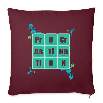 Procrastination Périodique Table of Elements Design - Housse de coussin décorative 45 x 45 cm - bordeaux - Devant