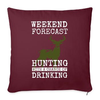 Jagen Jäger Förster Hirsch Geschenk Geschenkidee - Sofakissenbezug 45 x 45 cm - Burgunderrot - Vorne