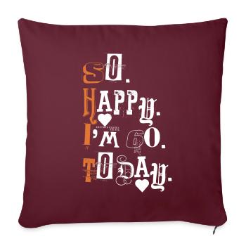 60e anniversaire Drôle de cadeau de sort - Housse de coussin décorative 45 x 45 cm - bordeaux - Devant