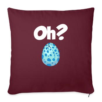 Oeuf à couver Oh? Annonce de grossesse de dinosaure - Housse de coussin décorative 45 x 45 cm - bordeaux - Devant