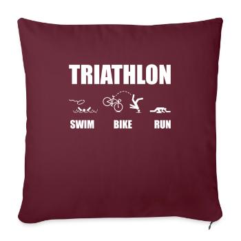 Triathlon Funny Funny Athlete Drinking Gift - Housse de coussin décorative 45 x 45 cm - bordeaux - Devant
