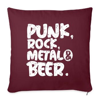 Cadeau rétro de fête du festival de la bière punk rock - Housse de coussin décorative 45 x 45 cm - bordeaux - Devant