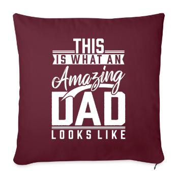 Père papa papa papa disant idée cadeau - Housse de coussin décorative 45 x 45 cm - bordeaux - Devant