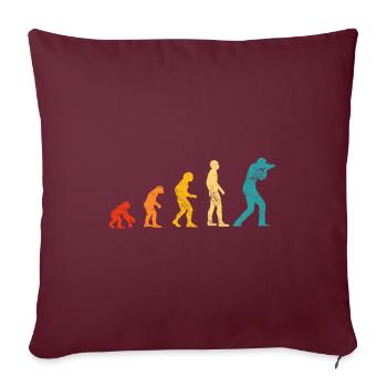 Photographe évolution rétro - Housse de coussin décorative 45 x 45 cm - bordeaux - Devant