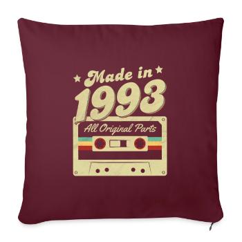 Fabriqué en 1993 - Housse de coussin décorative 45 x 45 cm - bordeaux - Devant