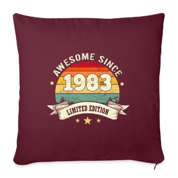 Génial depuis 1983 - Housse de coussin décorative 45 x 45 cm - bordeaux - Devant