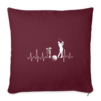 Battement de coeur de golf - Housse de coussin décorative 45 x 45 cm - bordeaux - Devant