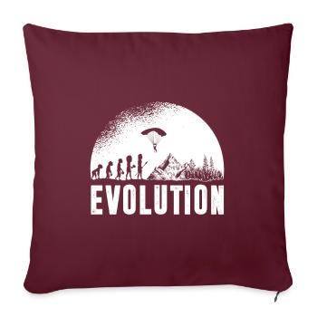 Évolution du parapente - Housse de coussin décorative 45 x 45 cm - bordeaux - Devant