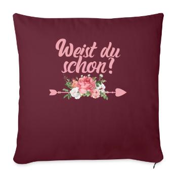 Große Schwester 2021 Werdende Schwester - Sofakissenbezug 45 x 45 cm - Burgunderrot - Vorne