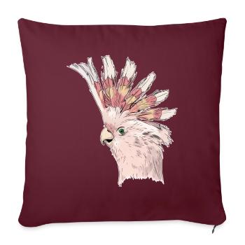 Papagei Kakadu Punk Vogel Geschenk - Sofakissenbezug 45 x 45 cm - Burgunderrot - Vorne
