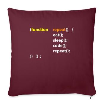 Code Eat Sleep Repeat Hacker IT Cadeau - Housse de coussin décorative 45 x 45 cm - bordeaux - Devant