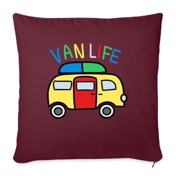 Liberté et aventure : la vie en camping - Housse de coussin décorative 45 x 45 cm - bordeaux - Devant