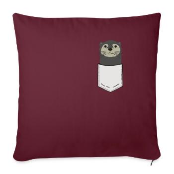 Otter Animal of the Year - Sofa pillowcase 17,3'' x 17,3'' (45 x 45 cm) - burgundy - Front