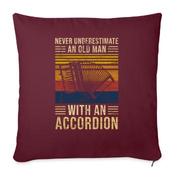 Accordéon sous-estime le vieil homme - Housse de coussin décorative 45 x 45 cm - bordeaux - Devant