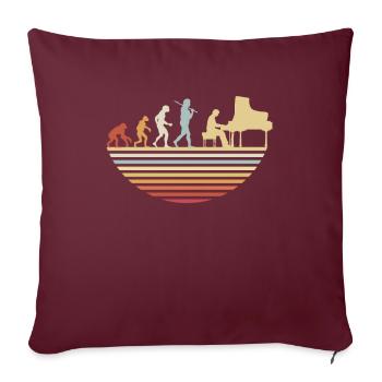 Évolution du piano - Housse de coussin décorative 45 x 45 cm - bordeaux - Devant