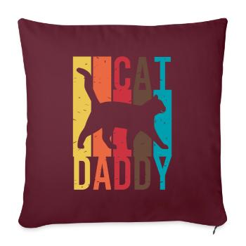 Cat Cat Daddy Vintage 80s Style Retro - Sofa pillowcase 17,3'' x 17,3'' (45 x 45 cm) - burgundy - Front
