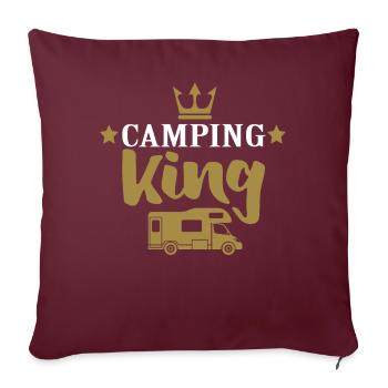 Camper Camping King Partnerlook Geschenk - Sofakissenbezug 45 x 45 cm - Burgunderrot - Vorne