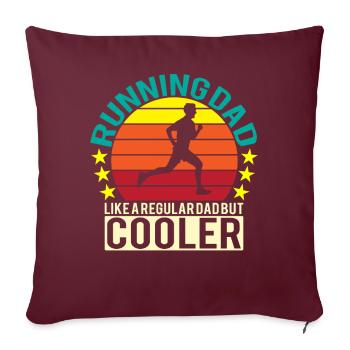 Cadeau de course papa rétro papa jogging - Housse de coussin décorative 45 x 45 cm - bordeaux - Devant