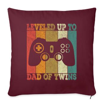 Future Dad of Twins Pregnancy Announcement 2021 - Housse de coussin décorative 45 x 45 cm - bordeaux - Devant
