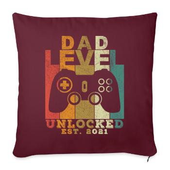 Dad level unlocked Pregnancy Announcement 2021 - Housse de coussin décorative 45 x 45 cm - bordeaux - Devant