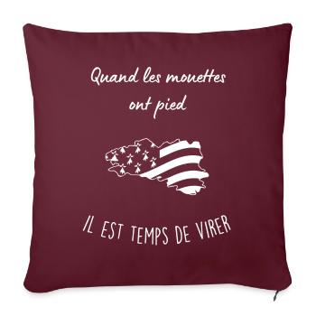 Bretagne - Housse de coussin décorative 45 x 45 cm - bordeaux - Devant