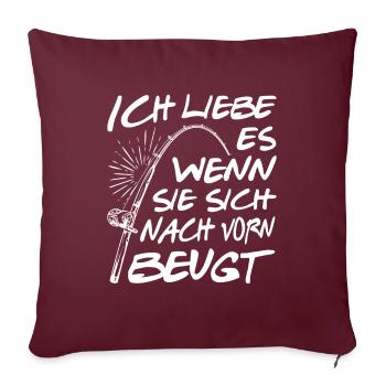 Angler Fisch fischen Fischer Angelrute Petrijünger - Sofakissenbezug 45 x 45 cm - Burgunderrot - Vorne