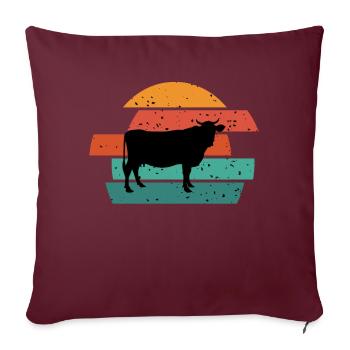 Vache Vaches agriculteurs Agriculture Bovin - Housse de coussin décorative 45 x 45 cm - bordeaux - Devant