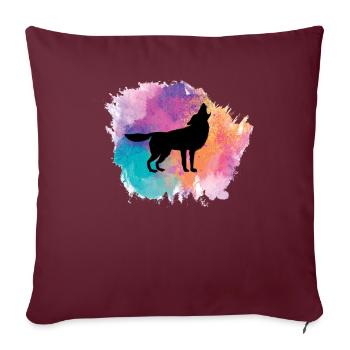 Wolf Hund Tier Wölfe Rudel Wildnis Wald Tiere - Sofakissenbezug 45 x 45 cm - Burgunderrot - Vorne