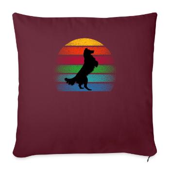Border Collie Chien Collie Chiens Border animal de compagnie - Housse de coussin décorative 45 x 45 cm - bordeaux - Devant