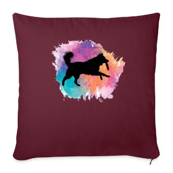 Border Collie Chien Collie Chiens Border animal de compagnie - Housse de coussin décorative 45 x 45 cm - bordeaux - Devant