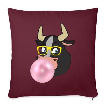 TAUREAU CHEWING-GUM LUNETTE gift idea feria - Sofa pillowcase 17,3'' x 17,3'' (45 x 45 cm) - burgundy - Front