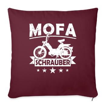Mofa Schrauber Moped Mofafahrer Zweitakter Tüftler - Sofakissenbezug 45 x 45 cm - Burgunderrot - Vorne