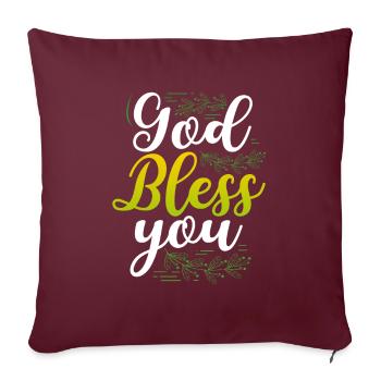 Don chrétien Que Dieu vous bénisse Don du christianisme - Housse de coussin décorative 45 x 45 cm - bordeaux - Devant