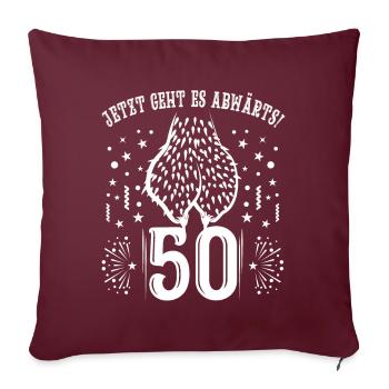 Club der alten Säcke 50 50. Geburtstagsgeschenk - Sofakissenbezug 45 x 45 cm - Burgunderrot - Vorne