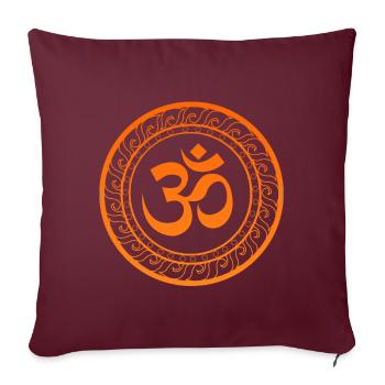 Om Ohm Aum Buddhism Symbol Yoga Sanskrit - Sofakissenbezug 45 x 45 cm - Burgunderrot - Vorne
