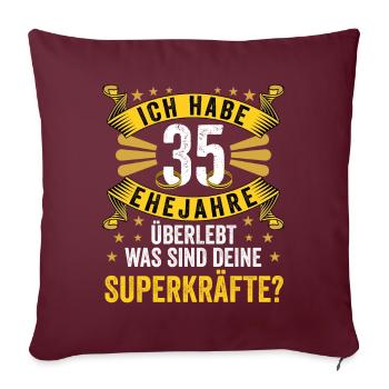 Hochzeitsgeschenke Partneroutfit 35. Hochzeitstag - Sofakissenbezug 45 x 45 cm - Burgunderrot - Vorne