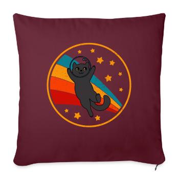 Bombay Cat Space Cat - Housse de coussin décorative 45 x 45 cm - bordeaux - Devant