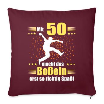 Boßeln Geschenk Boßler Bosseln Boßelsport 50 Jahre - Sofakissenbezug 45 x 45 cm - Burgunderrot - Vorne