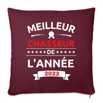 meilleur chasseur de l année 2022 - Housse de coussin décorative 45 x 45 cm - bordeaux - Devant